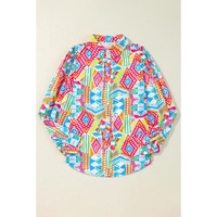 Multicolour Abstract Printed Long Sleeve Casual Shirt - S thumbnail