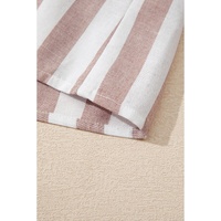 Khaki Stripe Casual Button Down Sleeveless Shirt - L thumbnail