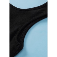 Black Pearl Decor Square Neck Sleeveless Crop Top - XL thumbnail