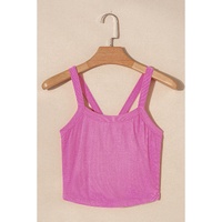 Bonbon Athletic Ribbed Cropped Cami Top - L thumbnail