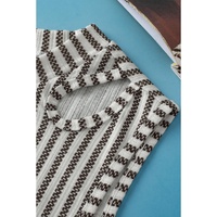 Gray Striped Cutout Twist Front Tank Top - S thumbnail
