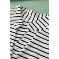 White Striped V Neck Buttoned Tank Top - XL thumbnail