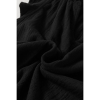 Black Ruffled Shoulder V Neck Shift Tank Top - S thumbnail