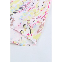 Multicolor Floral Print Spaghetti Straps Tank Top - L thumbnail