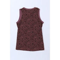 Azura Exchange Red Leopard Print Round Neck Tank Top - M thumbnail