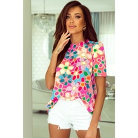 Azura Exchange Flower Print Puff Sleeve Top - XL thumbnail