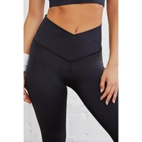 Azura Exchange Black Arched Waist Seamless Active Leggings - L thumbnail