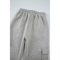 Light Grey Multi Pockets Lace-up High Waist Wide Leg Workout Pants - S thumbnail