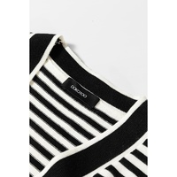 Black Stripe Long Sleeve Button up Tunic Cardigan - L thumbnail