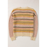 Khaki Buttoned V Neck Cropped Cardigan - 2XL thumbnail