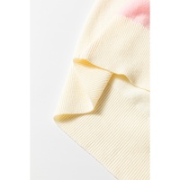 White Stripe Colorful Pattern Button Front Sweater Cardigan - L thumbnail