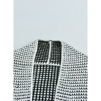 Azura Exchange Gray Plaid Knitted Long Open Front Cardigan - S thumbnail