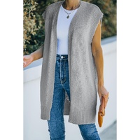 Gray Basic Vest Cardigan Sweater - M thumbnail
