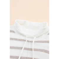 Cowl Neck Striped Print Drop Shoulder Sweater - XL thumbnail
