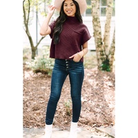 Mineral Red Patch Pocket Ribbed Knit Short Sleeve Sweater - XL thumbnail