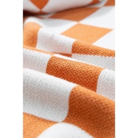 Gold Flame Checkered Split Neck Contrast Kangaroo Pocket Hooded Sweater - L thumbnail