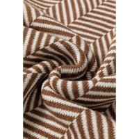 Coffee Contrast Edge Crew Neck Drop Shoulder Sweater - 2XL thumbnail