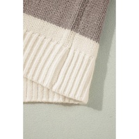 Simply Taupe Colorblock Loose Pullover Sweater - L thumbnail