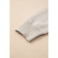 Apricot Thermal Lined Ribbed Knit Mock Neck Sweater - XL thumbnail