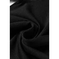 Black Solid Color Slim Fit Lightweight Crew Neck Sweater - L thumbnail