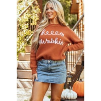 Flamingo Hello Pumpkin Graphic Sweater - 2XL thumbnail