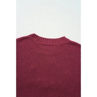 Red Sandalwood Thanks Giving Letter Graphic Crew Neck Sweater - M thumbnail