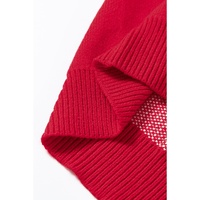 Racing Red Merry Graphic Sequin Sleeve Turtleneck Sweater - L thumbnail