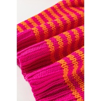 Rose Stripe 3/4 Puff Sleeve Drop Shoulder Sweater - M thumbnail
