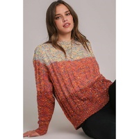 Multicolour Colorful Confetti Wool Ball Knitted Sweater - L thumbnail