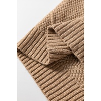 Parchment Cable Knit Drop Shoulder Loose Fit Sweater Dress - L thumbnail