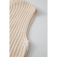 White Solid Textured Knit Side Pockets Buttoned Sweater Vest - S thumbnail
