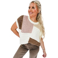 Multicolor Colorblock Mix Textured Sweater Tee - XL thumbnail