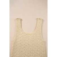 Apricot Textured U Neck Slim Fit Sweater Vest - M thumbnail