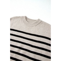 Apricot Stripe Boxy Knitted Round Neck Sweater Tank - XL thumbnail