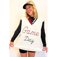 White Vintage Game Day Sweater Vest - XL thumbnail
