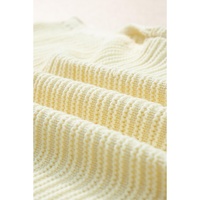 White Flower Crochet Round Neck Knitted Top - M thumbnail