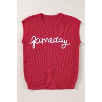 Racing Red Game Day Rugby Football Season Sweater Vest - L thumbnail