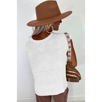 Jet Stream Solid Color Sweater Tee with Side Slits - S thumbnail