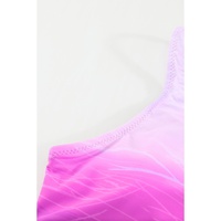 Purple Gradient Criss Cross Back One Piece Swimsuit - 2XL thumbnail