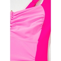 Bonbon Ruched Tummy Control Tankini 2pcs Swimsuit - M thumbnail