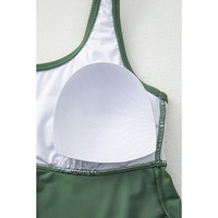 Mist Green Scoop Neck Adjustable Tankini and Matching Skort Bathing Suit - S thumbnail