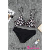 Azura Exchange Leopard Twisted Bust Bikini Set - M thumbnail