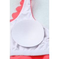 Azura Exchange Pink Scalloped Criss Cross High Waist Bikini - S thumbnail