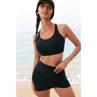 Black Crossover Bikini Tank and Skort Swimwear - 2XL thumbnail