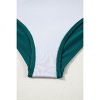 Green Leopard Print U Neck Knotted High Waist Bikini Set - S thumbnail