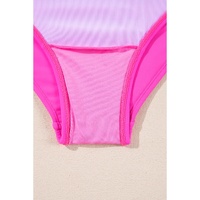 Bright Pink Cut out Twist Bowknot Backless One Piece Swimsuit - M thumbnail