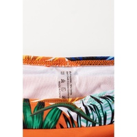 Carrot 3pcs Tropical Contrast Trim Halter Bikini Set with Cover up - S thumbnail