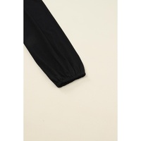 Black Button Up High Waist Long Sleeve Dress - M thumbnail