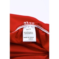 Fiery Red Long Sleeves Wrap V Neck Ruched Sheath Bodycon Dress - S thumbnail