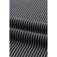 Gray Striped Ribbed Knit T-shirt Shift Dress - XL thumbnail